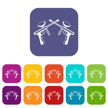Paintball silahları Icons set