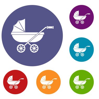 Bebek arabası Icons set