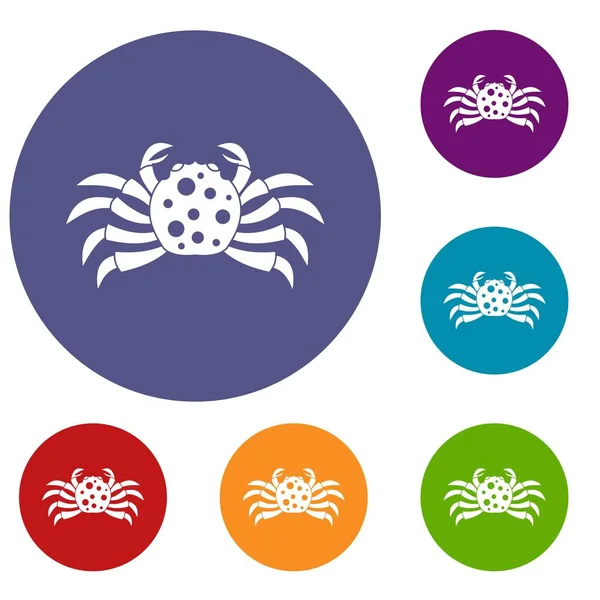 Conjunto de ícones de animais marinhos de caranguejo — Vetor de Stock
