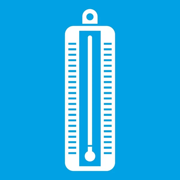 Thermometer indicates low temperature icon white — Stock Vector