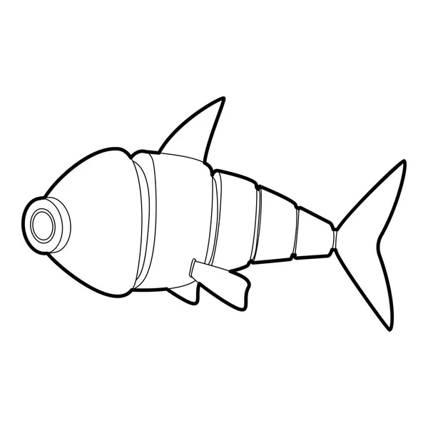 Profilo icona pesce robot — Vettoriale Stock