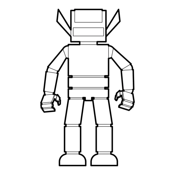 Humanoid robot icon outline — Stock Vector