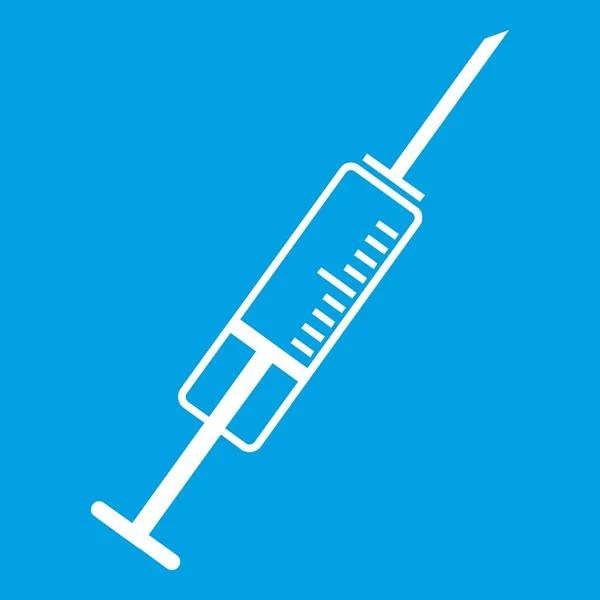 Syringe icon white — Stock Vector