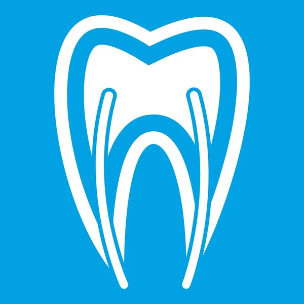 Ząb przekrój ikony biały — Wektor stockowy