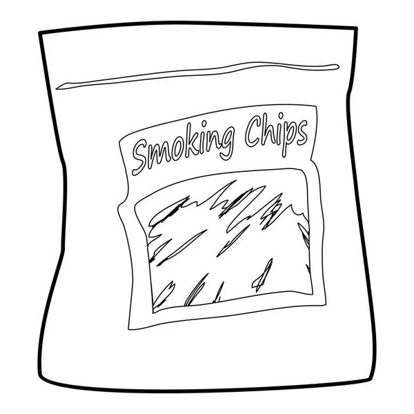 Fumo chip icona contorno — Vettoriale Stock