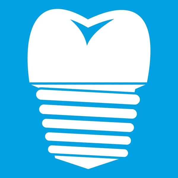 Icône d'implant dentaire blanc — Image vectorielle