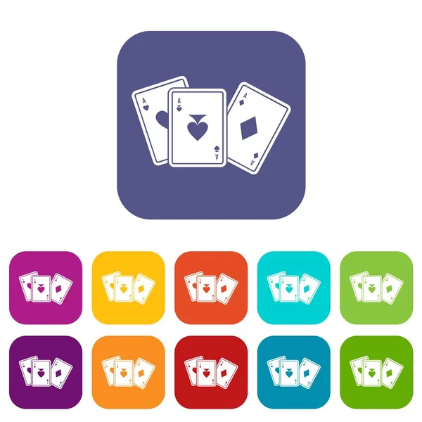 Juego de iconos de cartas — Vector de stock