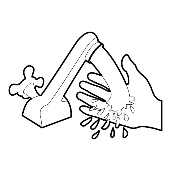 Wash hand icon outline — Stock Vector
