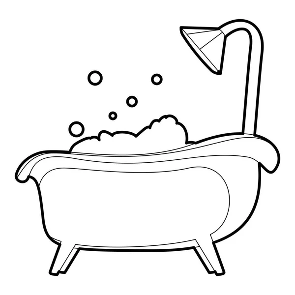 Esquema del icono de baño — Vector de stock
