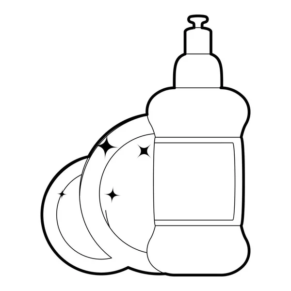 Dischwashing liquido icona contorno — Vettoriale Stock