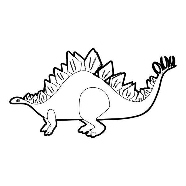 Stegosaurus icon outline — Stock Vector