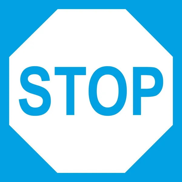 Stop semn pictograma alb — Vector de stoc