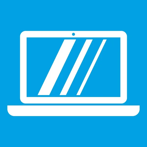 Laptop ícone branco — Vetor de Stock