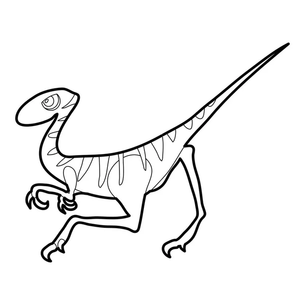 Garis luar ikon Velociraptor - Stok Vektor