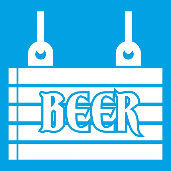 Ulice "tabulkou" piva ikona bílé — Stockový vektor