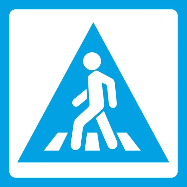 Fußgänger-Verkehrszeichen Symbol weiß — Stockvektor