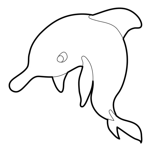 Delfín icono contorno — Archivo Imágenes Vectoriales