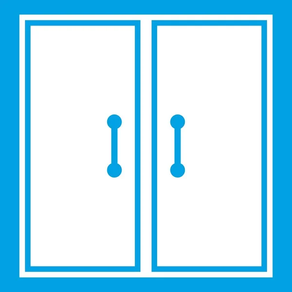 Δύο γυάλινες πόρτες εικονίδιο λευκό — Διανυσματικό Αρχείο