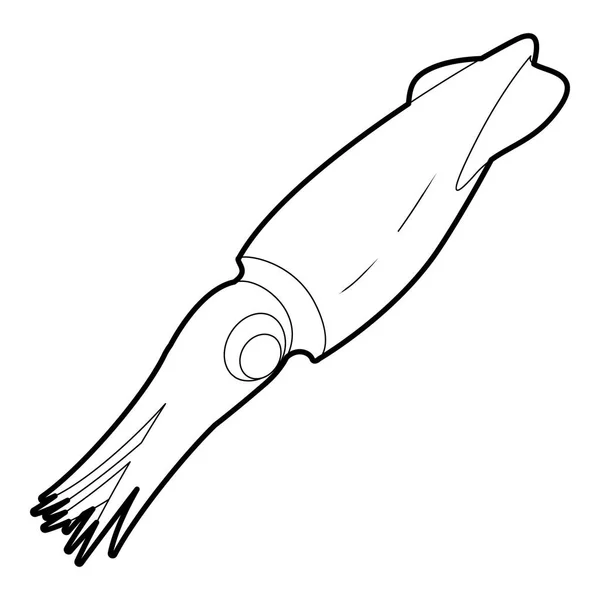 鱿鱼图标轮廓 — 图库矢量图片