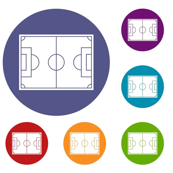 Conjunto de ícones de campo de futebol — Vetor de Stock