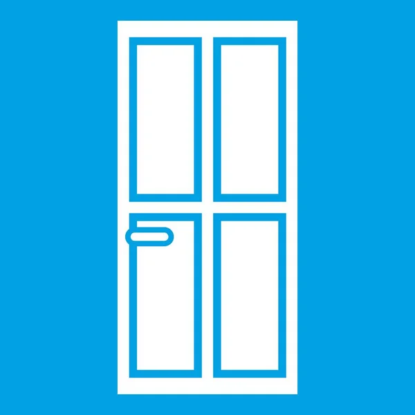 Porte fermée icône en bois blanc — Image vectorielle
