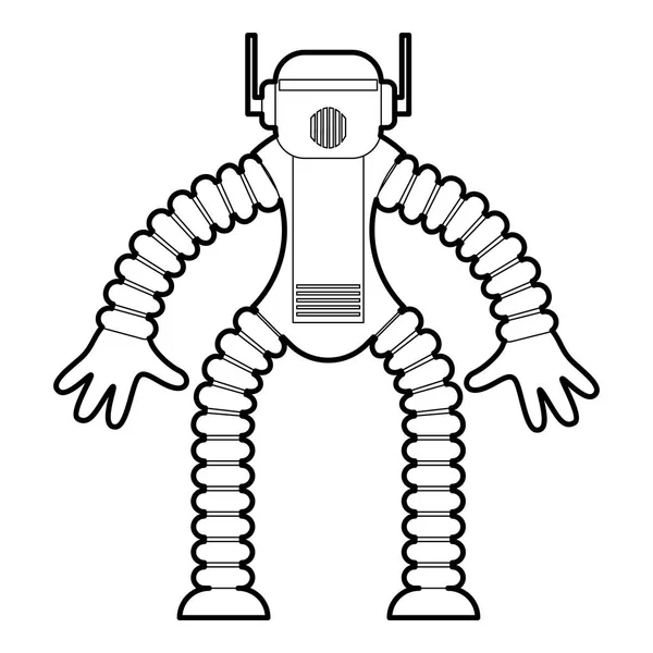 Robot icône de singe contour — Image vectorielle