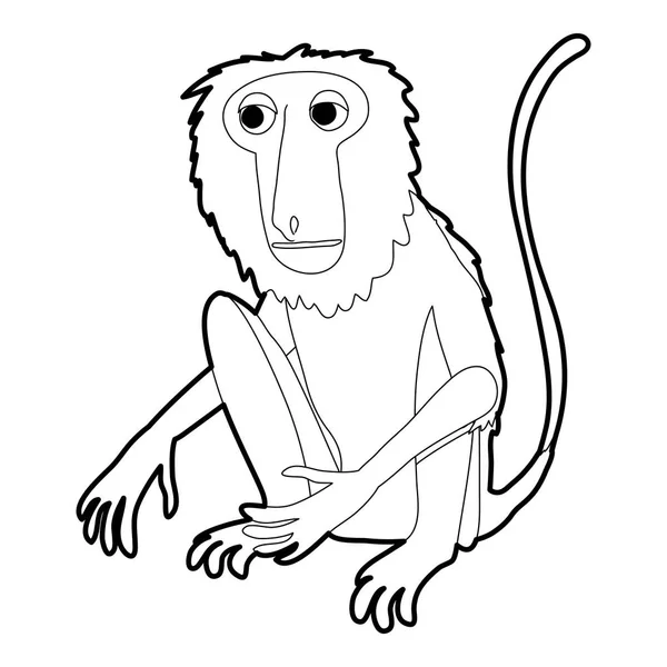 Icône de singe assis contour — Image vectorielle