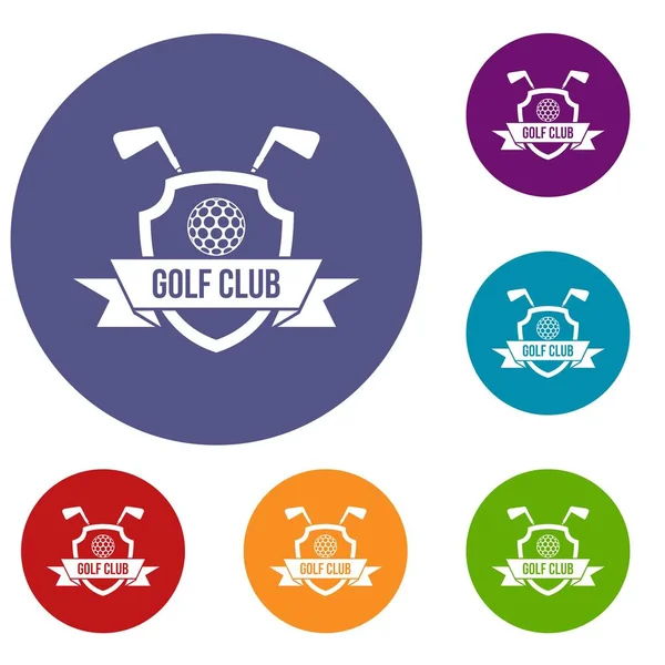 高尔夫俱乐部会徽图标套装 — 图库矢量图片