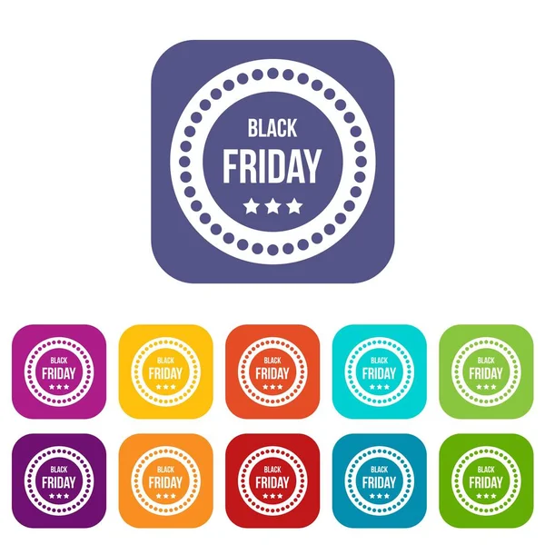Black Friday conjunto de ícones adesivos — Vetor de Stock