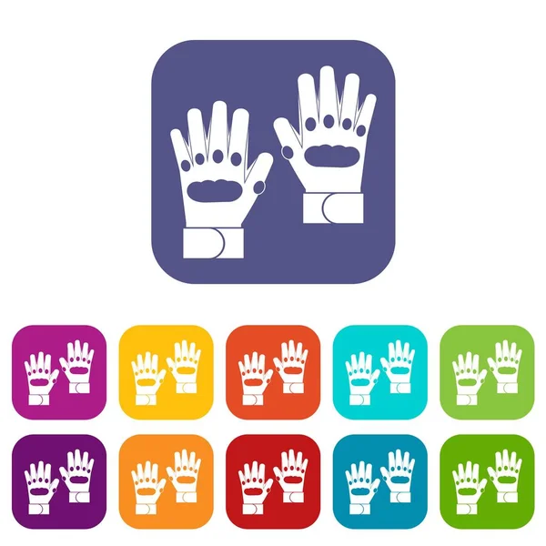 Paintball eldiven Icons set çifti