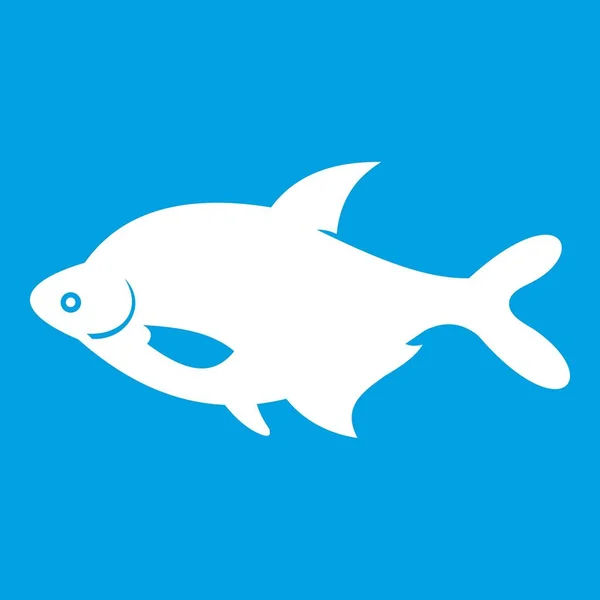 Fisk ikonen vit — Stock vektor