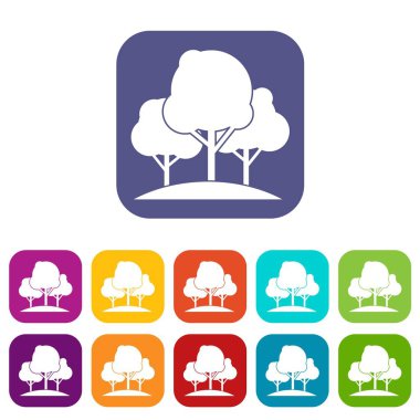 Orman ağaçları Icons set