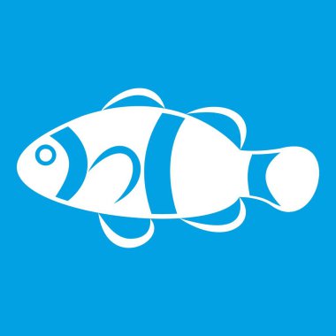 Sevimli palyaço balık simgesi beyaz