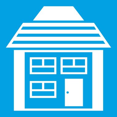 Eğimli çatı simgesi beyaz olan iki katlı ev