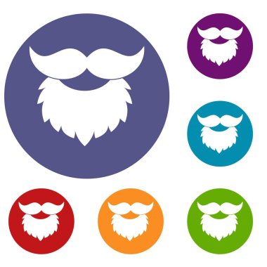 Sakal ve bıyık Icons set