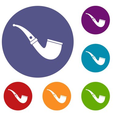 Sigara boru Icons set