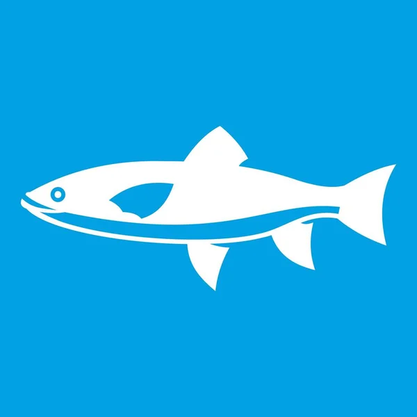 Fisk ikonen vit — Stock vektor
