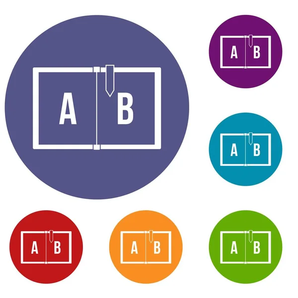 Niños abc iconos conjunto — Archivo Imágenes Vectoriales