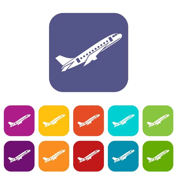 Vliegtuigen icons set — Stockvector