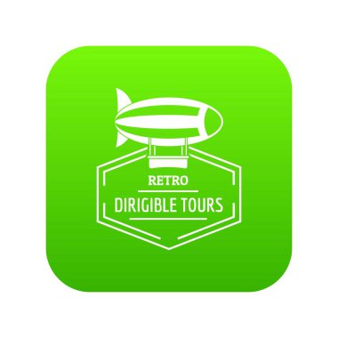 Zeplin yeşil simge vektör