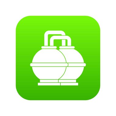 Benzin ve yağ simgesi için endüstriyel tanklar dijital yeşil