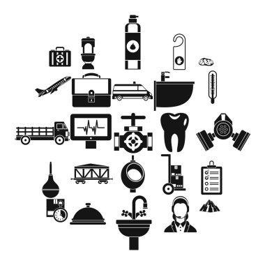 Yapma şeyler Icons set, basit tarzı