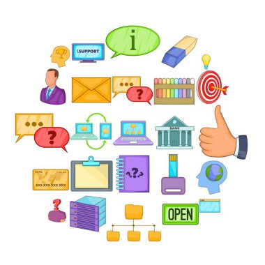 Yaratıcı reklam Icons set, karikatür tarzı