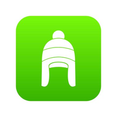 Kış şapka simgesi dijital yeşil