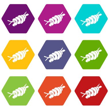 9 vektör Ratsnake Icons set