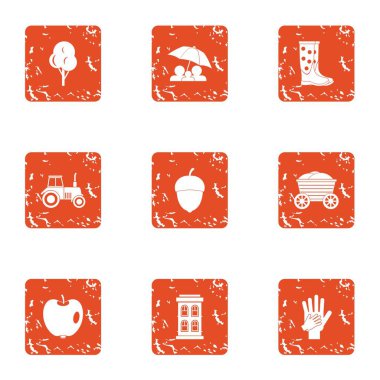 Köy yaşam simgeler kümesi, grunge tarzı