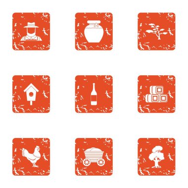 Köy yaşam tarzı simgeler kümesi, grunge tarzı