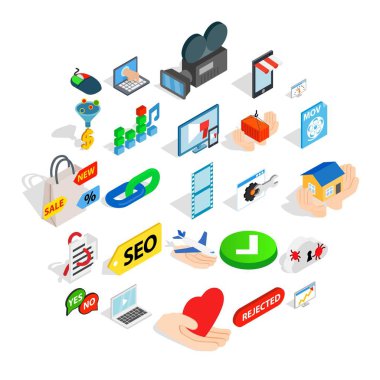 Bilgilendirici simgeler kümesi, izometrik stili