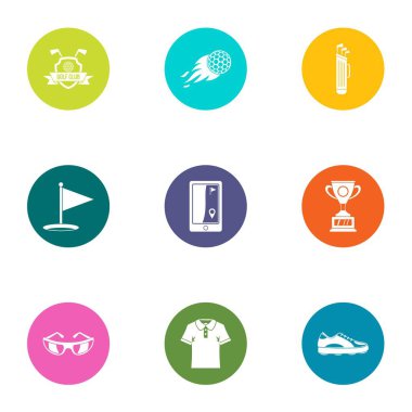 Güçlü Icons set, düz stil