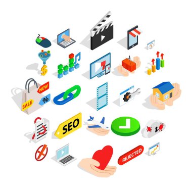 Önlem Icons set, izometrik stili